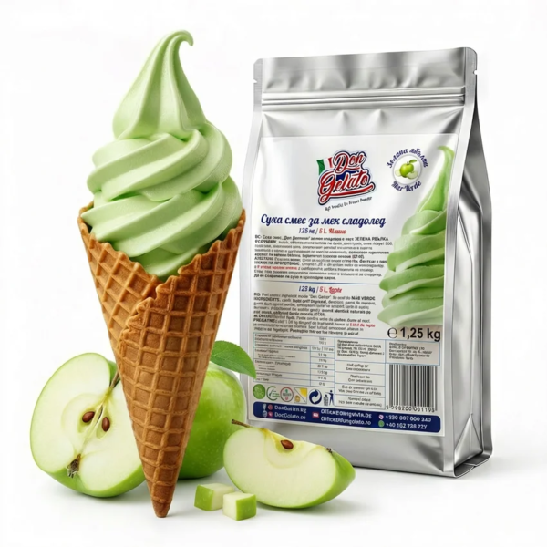 Praf înghețată măr verde cu lapte pentru deserturi fresh
