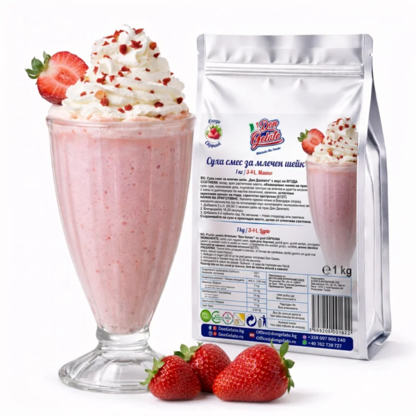 Premix milkshake căpșună pentru băuturi cremoase și fructate