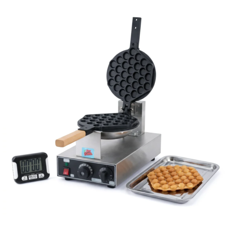 Aparat Bubble Waffle cu timer electronic și tavă suport inclusă în oferta Don Gelato