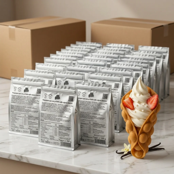 Pachet promo Bubble Waffle concentrat vanilie Don Gelato cu multe pachete pentru stoc profesional
