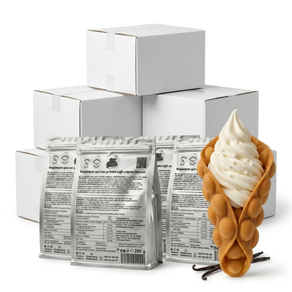 Pachet promo Bubble Waffle concentrat vanilie Don Gelato cu 230 pachete pentru utilizare profesională