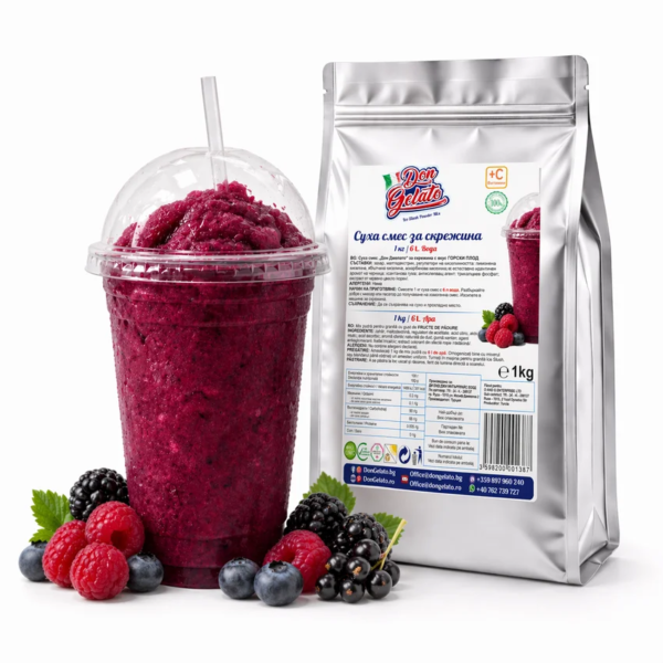 Premix pentru granita fructe de padure Don Gelato cu băutură Ice Slush în culoare fructată intensă