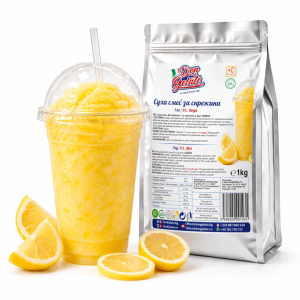 Premix pentru granita lamaie Don Gelato cu băutură Ice Slush galbenă gata preparată