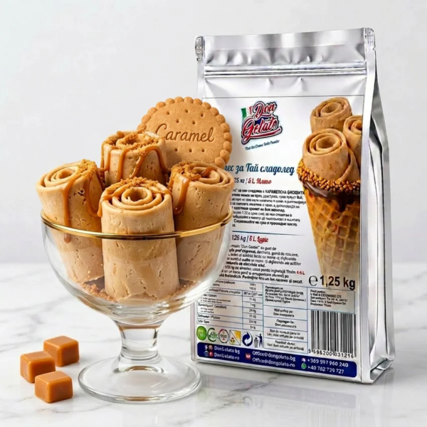 Înghețată thailandeză cu biscuiți caramelizați în cupă Don Gelato