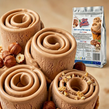 Macro textură înghețată thailandeză cu cremă de alune Don Gelato